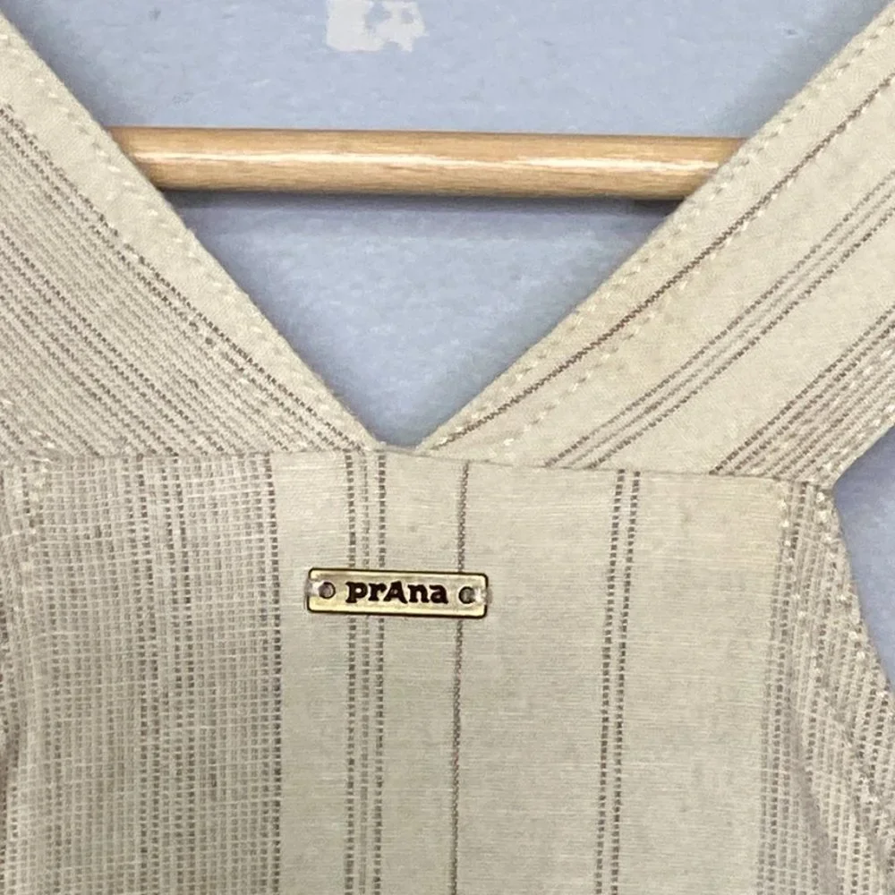 PrAna Dress Grace Trail Dress Hemp Blend Stone Stripe Size XL - Picture 7 of 10
